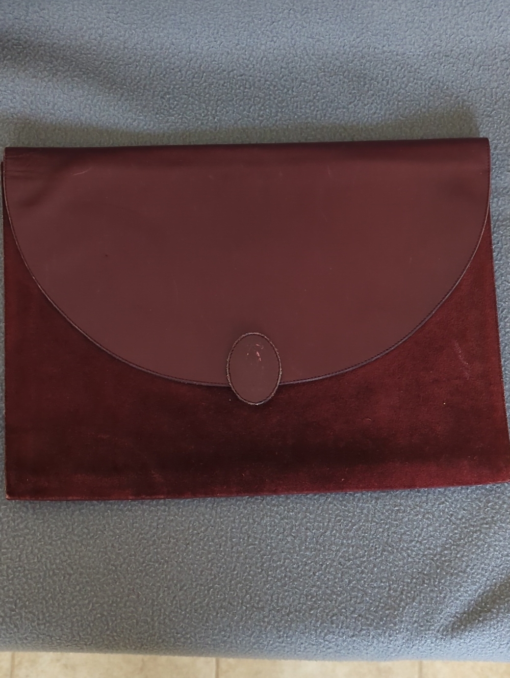 Must De Cartier Vintage Burgundy Leather And Suede Portfolio